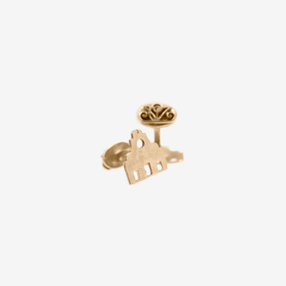 Tiny Gold Key Earrings